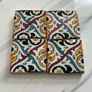 Moroccan Handmade Decorative Tiles - Authentic Home Decor Design - Zellige 10 x 10 cm Moroccan Traditional Made