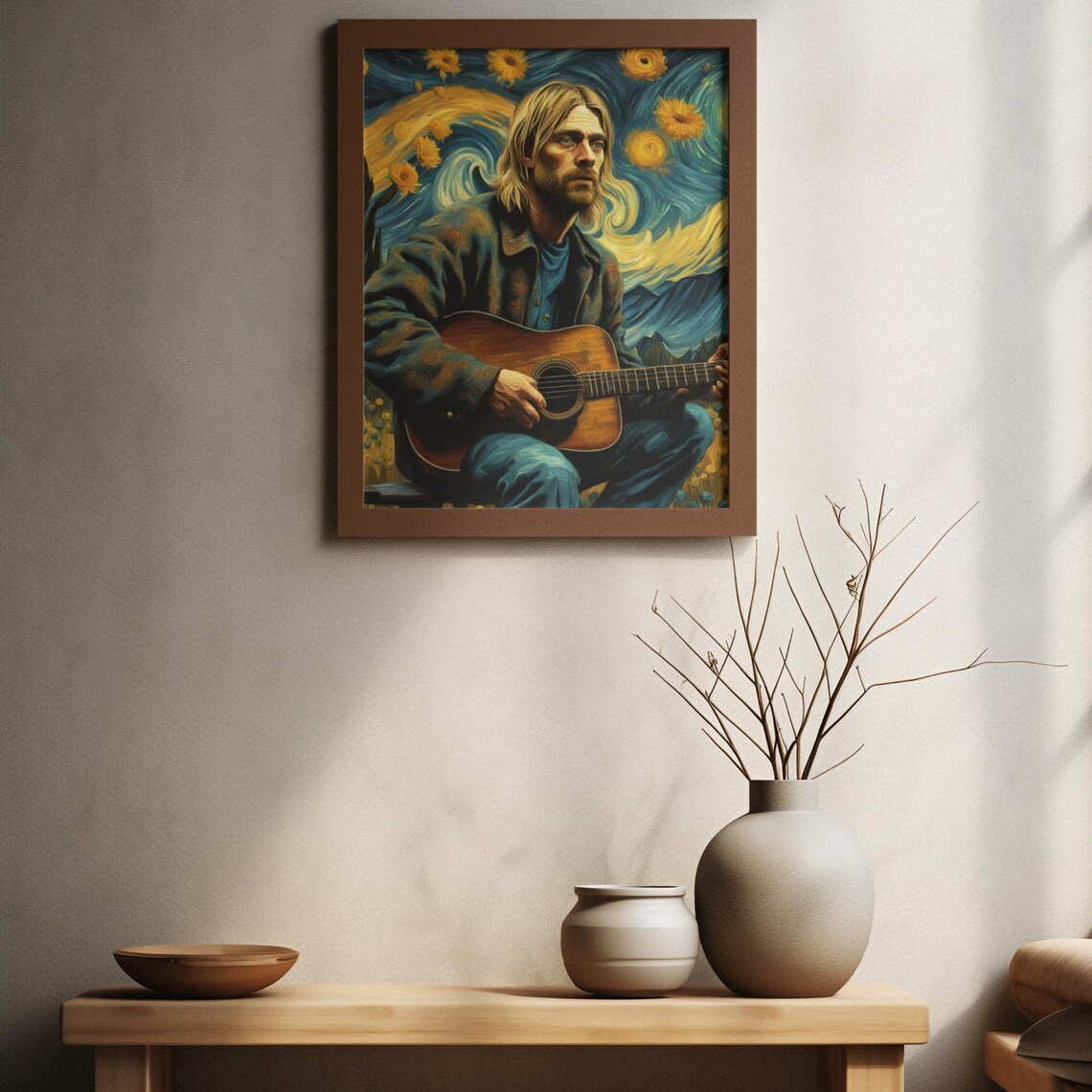 Kurt Cobain Poster, Nirvana Wall Art, Rock Music Poster, Retro Wall Art ...