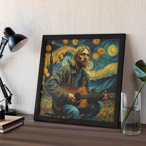 Kurt Cobain Poster, Nirvana Wall Art, Rock Music Poster, Retro Wall Art ...