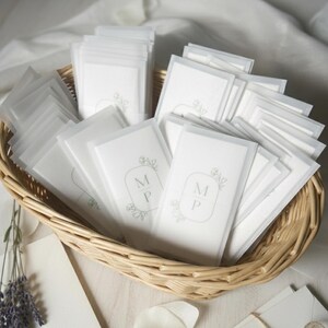 Fazzoletto Matrimonio Personalizzato Lacrime di Gioia, Bustina per Fazzoletto di Carta con Etichetta, Bomboniera per Ospiti, Decorazione