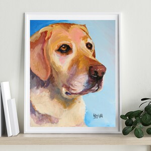 Yellow Labrador Art, Yellow Lab Art Print of Acrylic Painting, Labrador Retriever Portrait, Illustration, Drawing, Picture, Dog art, 8x10 image 1