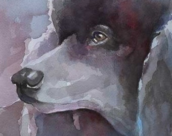 Poodle Art Print of Original Watercolor Painting - 8x10