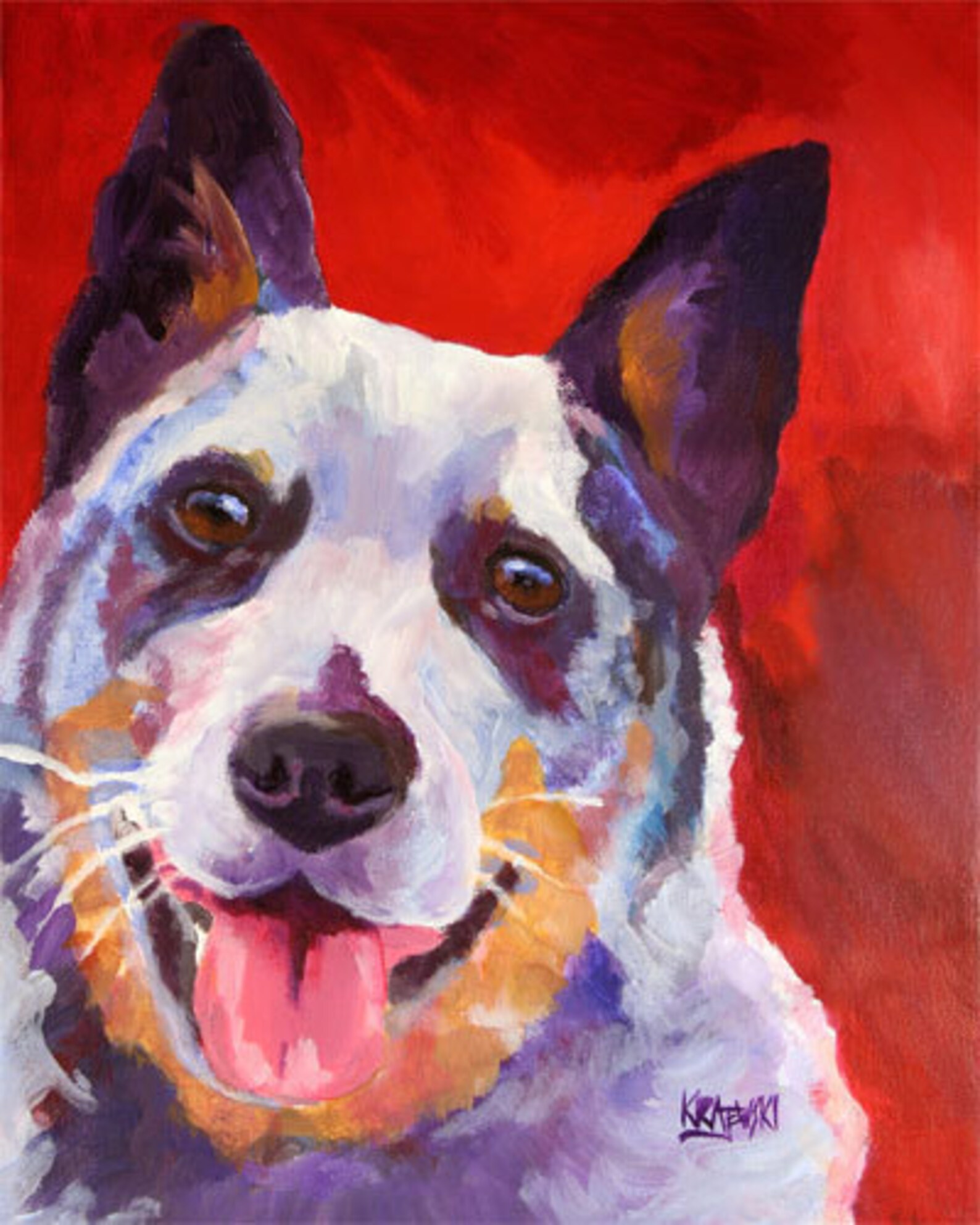 Australian Cattle Dog Art Print of Original Acrylic Painting Etsy