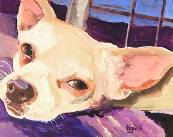 Chihuahua Art Print of Original Acrylic Painting - Dog Art 8x10