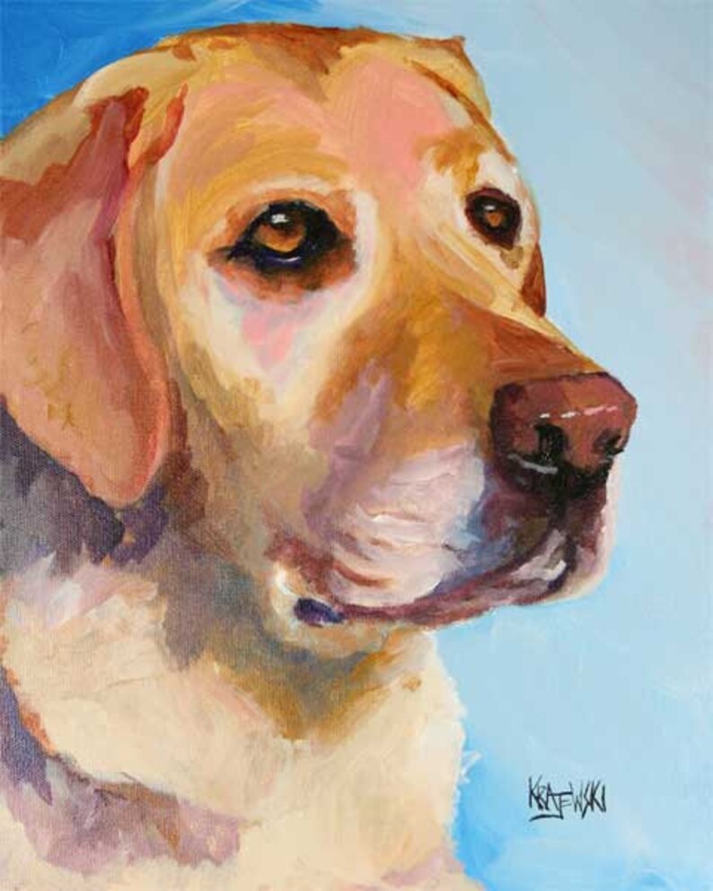 Yellow Labrador Art Yellow Lab Art Print of Acrylic Painting Etsy