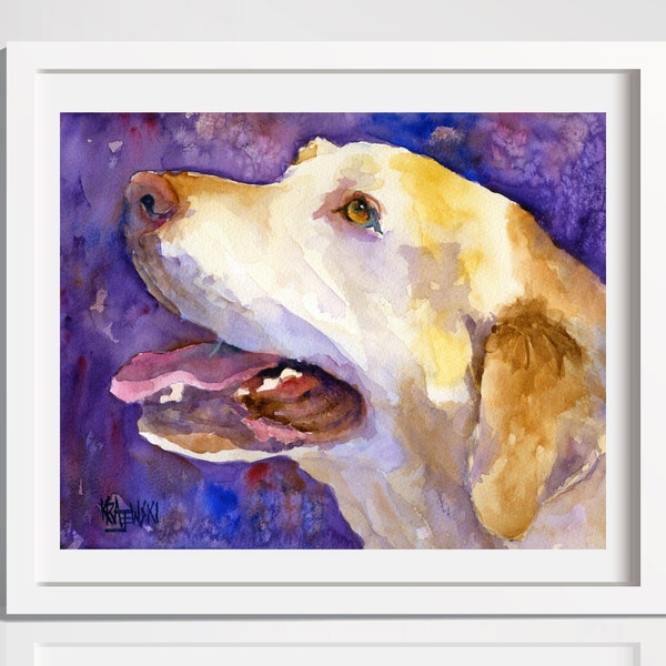 Yellow Lab Painting, Labrador Retriever Art Print of Watercolor Painting, Wall Art, Yellow Lab Memorial, Dog Art, Painting, Picture, 11x14