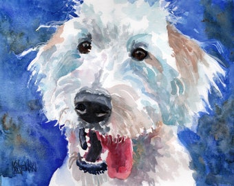 Labradoodle Art Print of Original Watercolor Painting - 8x10