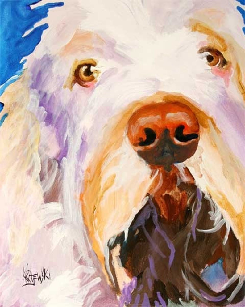 Italian Spinone Art Print of Original Acrylic Painting 11x14 image 1