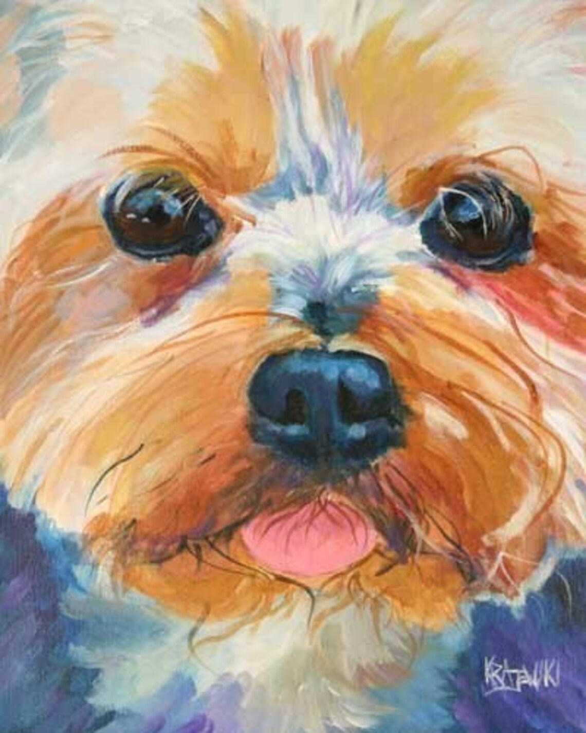 Yorkshire Terrier Art Print of Original Acrylic Painting Etsy