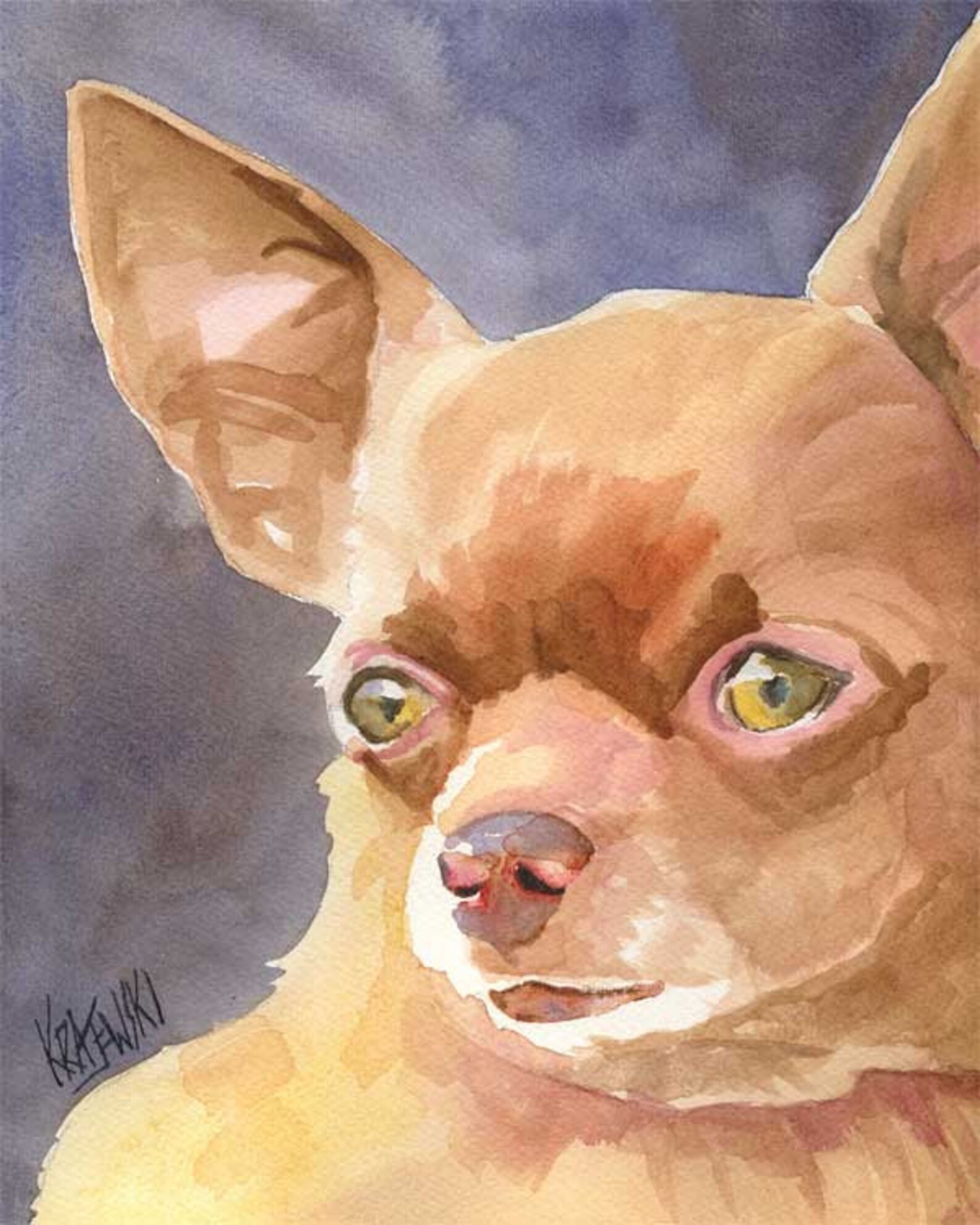 Chihuahua Art Print of Original Watercolor Painting Dog Art Etsy