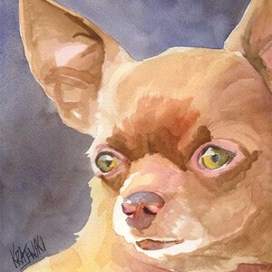 Chihuahua Art Print of Original Watercolor Painting Dog Art 8x10 image 1