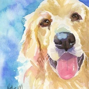 Golden Retriever Art Print of Original Watercolor Painting 8x10 image 2