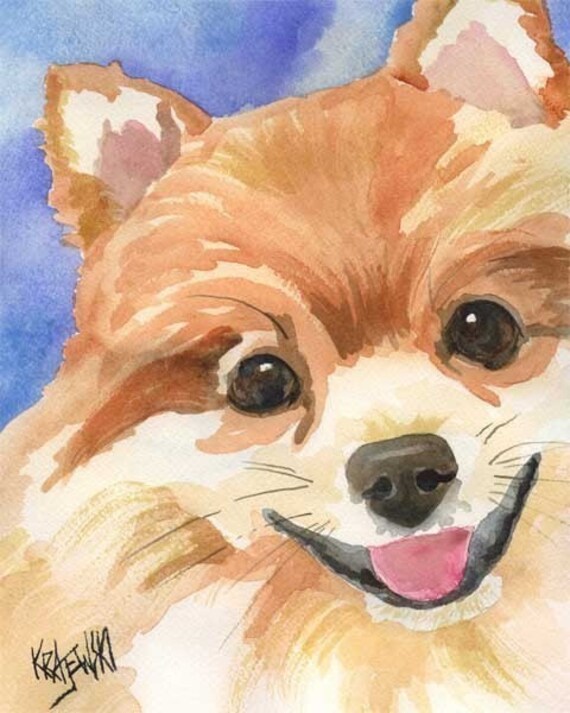 Samoyed Art Print Signed by Artist Ron Krajewski Painting 8x10