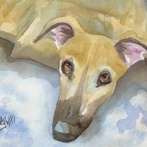 Greyhound Art Print of Original Watercolor Painting 11x14 Dog Art image 1