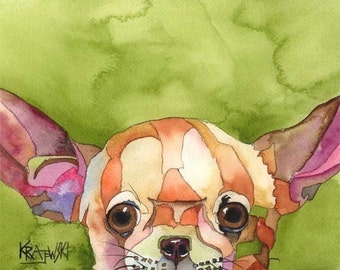 Chihuahua Art Print of Original Watercolor Painting - 11x14 Dog Art