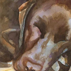 Labrador Retriever Art Print of Original Watercolor Painting 11x14 Chocolate Lab image 2