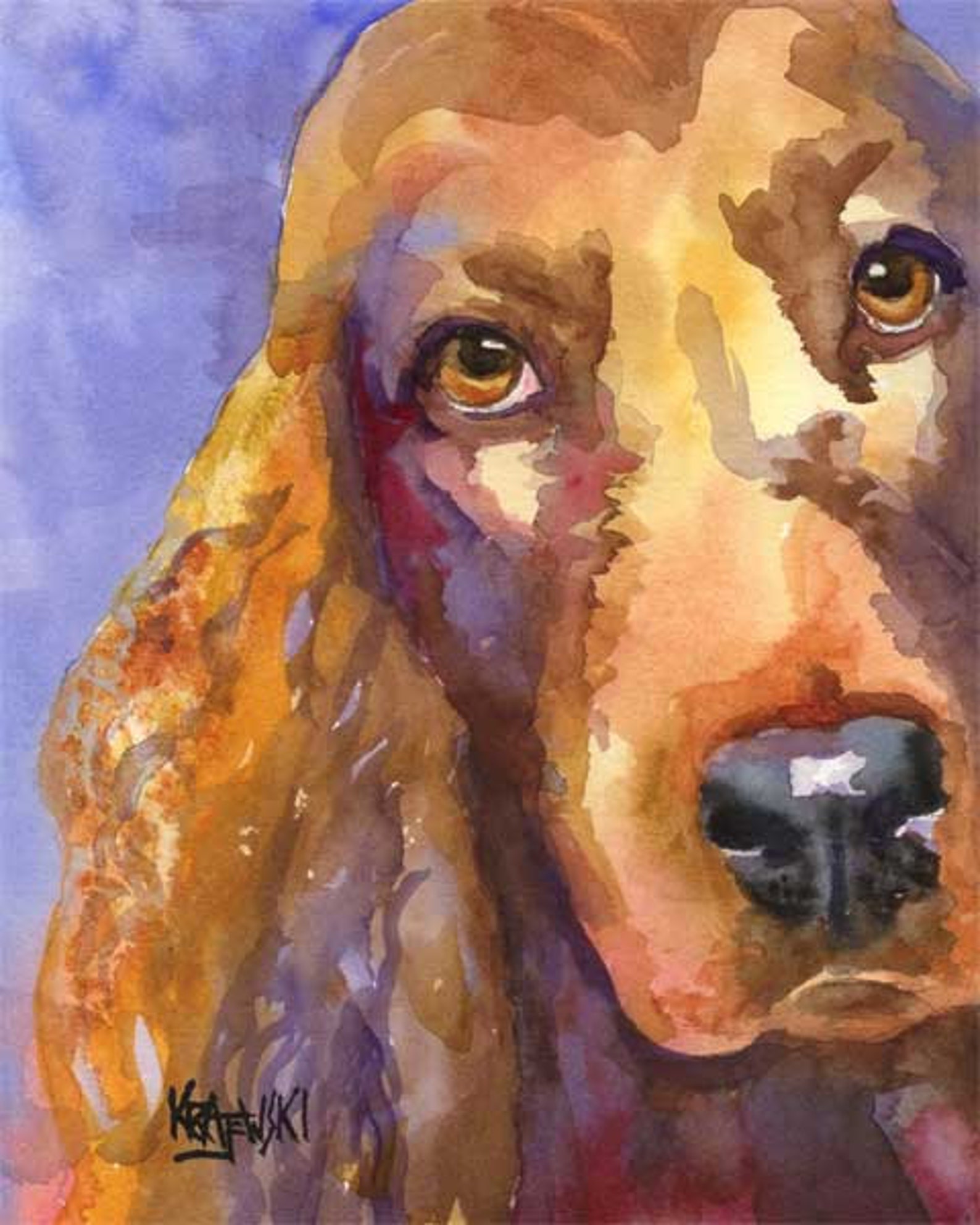 Irish Setter Art Print of Original Watercolor Painting 8x10 Etsy