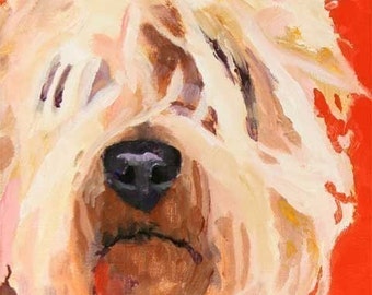 Terrier wheaten tirage d'Art de la peinture acrylique originale - 11 x 14