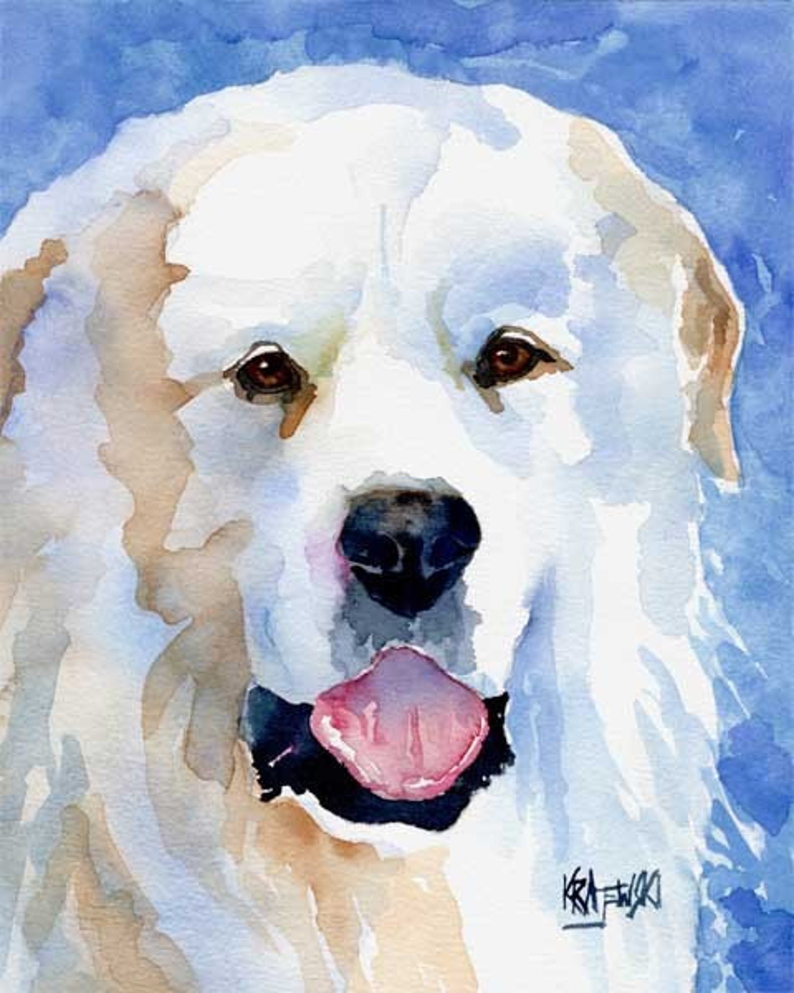 Great Pyrenees Art Print of Original Watercolor Painting Etsy