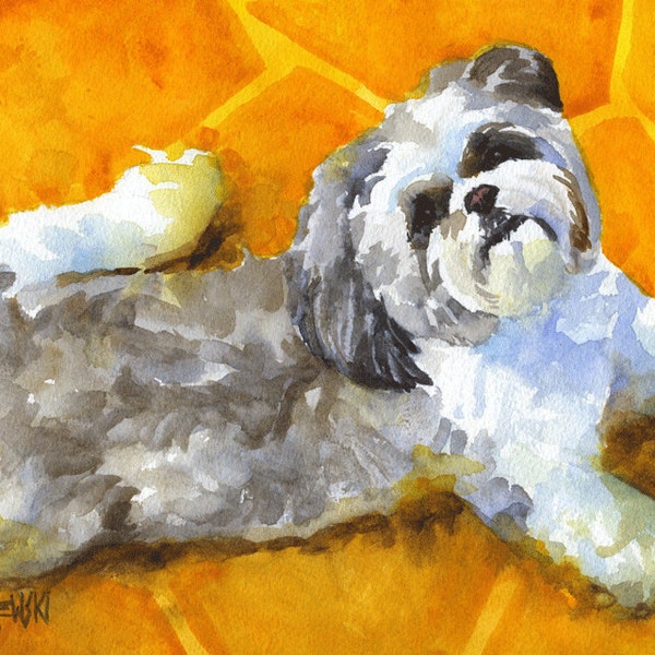 Shih Tzu Art Print of Original Watercolor Painting - 8x10