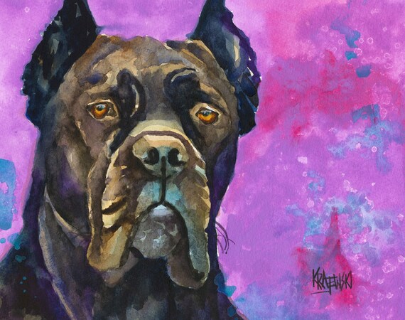 Cane Corso Art Pet Loss Gifts Print Of Original Watercolor Painting Picture Portrait Poster Illustration Cane Corso Mom Gifts 8x10