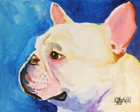 french bulldog acrylic painting