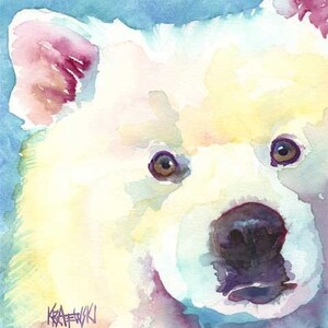Samoyed Art Print of Original Watercolor Painting 11x14 Dog Art image 1