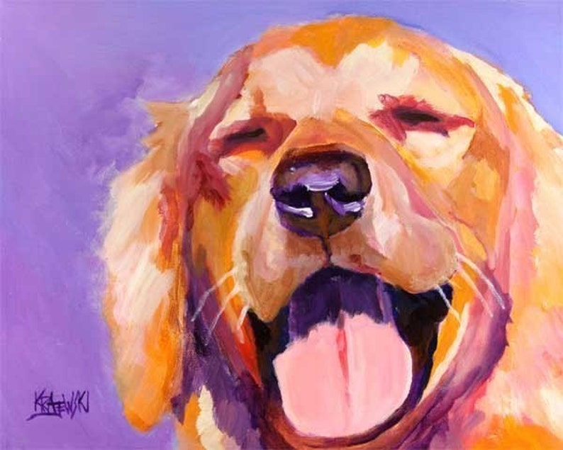 Golden Retriever Art Print of Original Acrylic Painting 11x14 Etsy