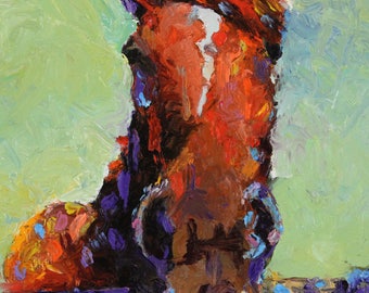 Chestnut Horse Art Print of Original Oil Painting 8x10