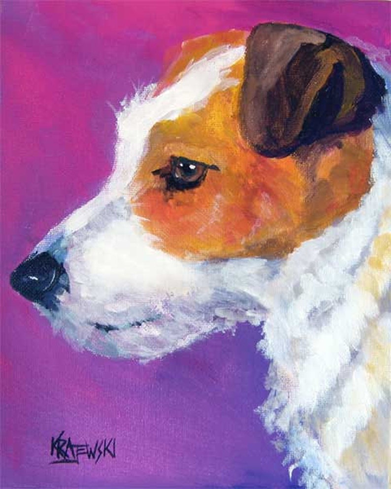 Jack Russell Terrier Art Print of Original Acrylic Painting 8x10 image 1