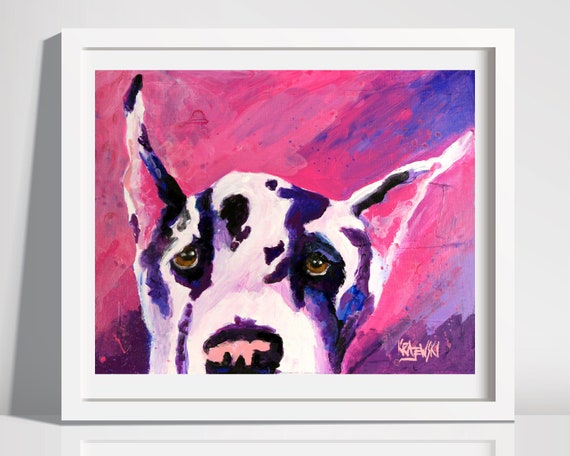 Deutsche Dogge Pop Art Harlekin Dogge Druck Von Etsy