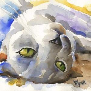 Burmese Cat Art Print of Original Watercolor Painting - 11x14