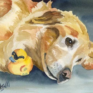 Golden Retriever Gifts Dog Memorial Gift, Art Print of Original Watercolor Painting, 8x10, Dog Art, Wall Art Home Decor, Hand Signed image 2