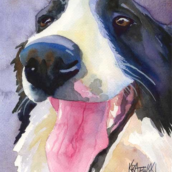 Border Collie Art Print of Original Watercolor Painting - 8x10 Dog Art