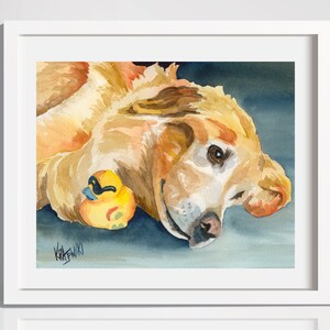 Golden Retriever Gifts Dog Memorial Gift, Art Print of Original Watercolor Painting, 8x10, Dog Art, Wall Art Home Decor, Hand Signed image 1