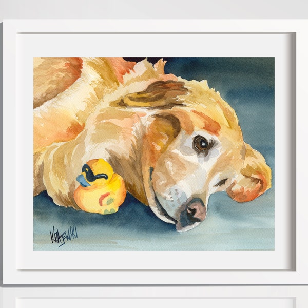 Golden Retriever Gifts Dog Memorial Gift, Art Print of Original Watercolor Painting, 8x10, Dog Art, Wall Art Home Decor, Hand Signed