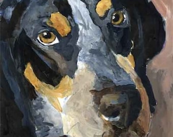 Bluetick Coonhound Art Print of Original Acrylic Painting - 8x10