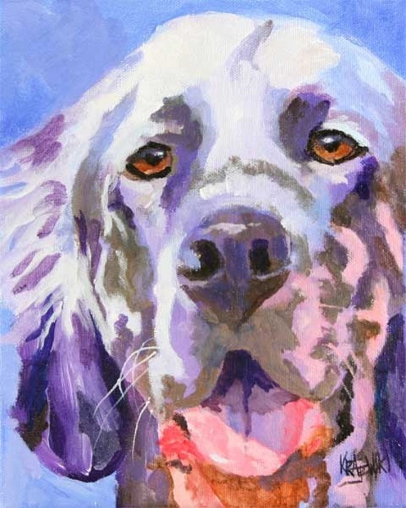 Irish Setter Art Print Signed by Artist Ron Krajewski Painting 8x10 Dog
