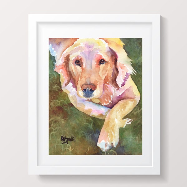 Golden Retriever Gifts Dog Memorial Gift, Art Print of Original Watercolor Painting, 8x10, Dog Art, Wall Art Home Decor, Hand Signed