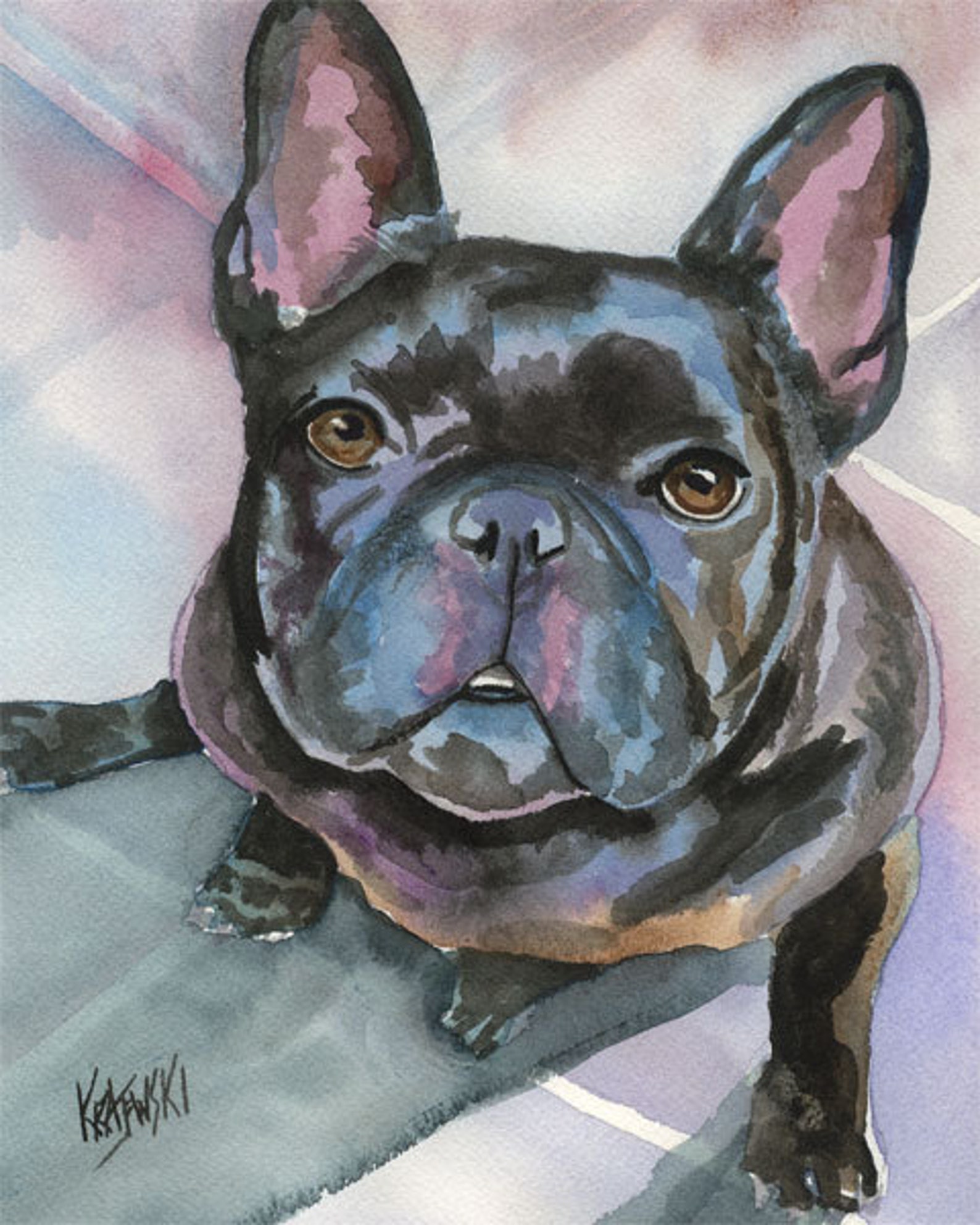 French Bulldog Art Print of Original Watercolor Painting Etsy