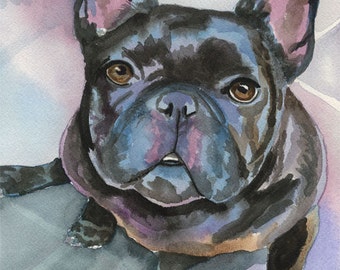 French Bulldog Art Print of Original Watercolor Painting - 8x10