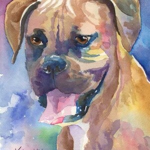 Boxer Dog Art Print of Original Watercolor Painting 11x14 image 1