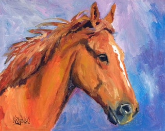 Chestnut Horse Art Print of Original Oil Painting 11x14