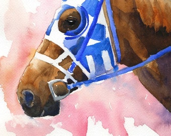 Secretariat Art Print of Original Watercolor Painting - 8x10