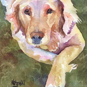 Golden Retriever Gifts Dog Memorial Gift, Art Print of Original Watercolor Painting, 8x10, Dog Art, Wall Art Home Decor, Hand Signed image 2