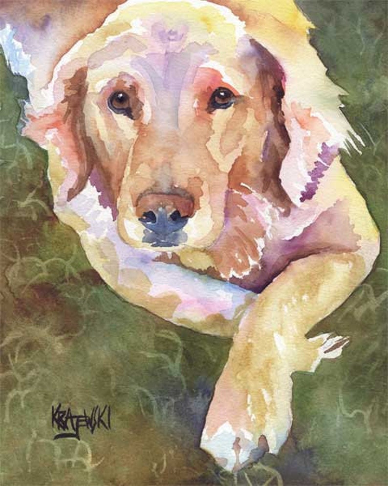 Golden Retriever Gifts Dog Memorial Gift, Art Print of Original Watercolor Painting, 8x10, Dog Art, Wall Art Home Decor, Hand Signed image 2