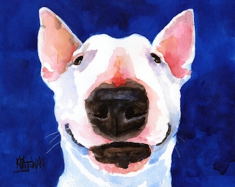 Bull Terrier Art Print of Original Watercolor Painting - 8x10