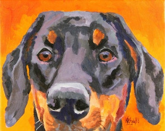 Doberman Pinscher Art Print of Original Acrylic Painting - 8x10