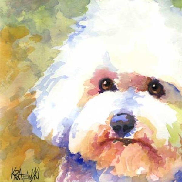 Bichon Frise Art Print of Original Watercolor Painting 8x10