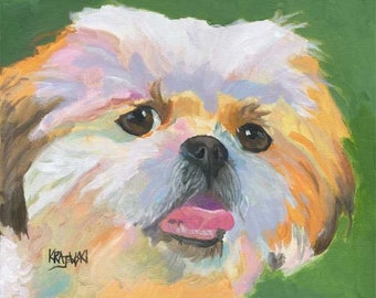 Shih Tzu Art Print of Original Acrylic Painting - 11x14 Dog Art